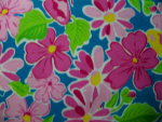 Pink/Blue/Green Floral Flannel Fabric