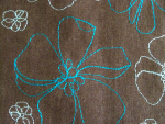 Brown Floral Linen Fabric