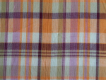 Orange and Lilac Madras Fabric