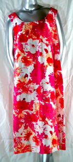 Pink Floral Linen Tank Dress