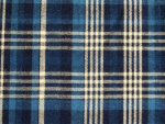 Navy Blue and White Plaid Fabric