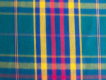 Teal and Red Plaid Fabric