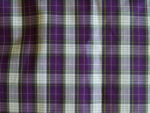 Purple and White Plaid Polyester Fabric