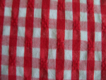 Red and White Seersucker Fabric