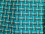 Teal/Black/White Boucle Fabric Swatch