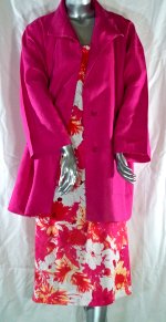 Pink  Linen Jacket and Floral Tank Dress
