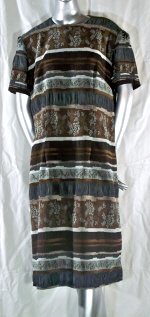 Brown and Gray Jacquard Dress