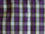 Purple and White Plaid Polyester Fabric