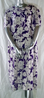 Linen Purple Floral Dress