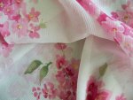 Pink Floral Sheer Fabric